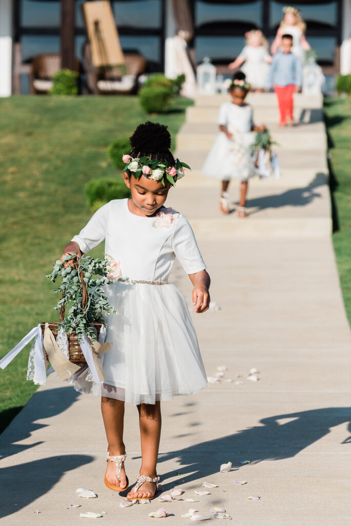 Flower Girl Belle Vue Wedding Venue in Tyler, TX by Sulphur Springs Photographer, Candace Pair